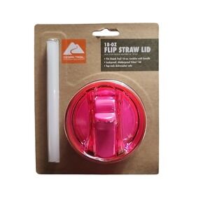 Ozark Trail 18 oz Flip‎ Straw Lid Hot Pink BPA Free Travel Tumbler Accessory
